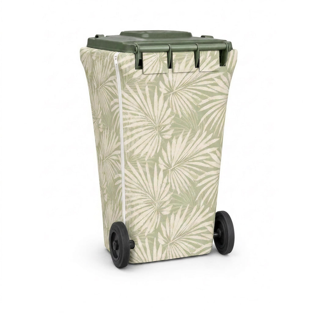 Neutral Palms wheelie bin cover, back view