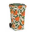 Oranges citrus wheelie bin cover, front view