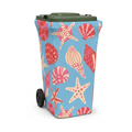 Bright Shells wheelie bin cover, front view