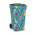 Pool Party wheelie bin cover, front view