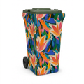 Tropical wheelie bin cover, front view